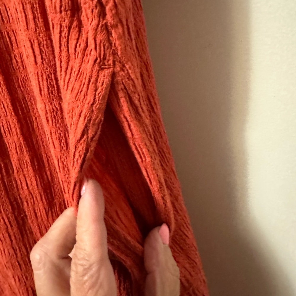 J. Jill Terracotta Embroidered Dress Boho Textured Cotton Shift | Size Small - Picture 5 of 11